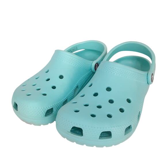 Crocs Clogs Womens 7 Slip On Water Shoes Light Blue Rubber Comfort Shoe Summer - Picture 3 of 9